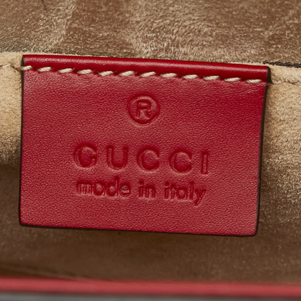 GUCCI Red Leather Sylvie Shoulder Bag - Picture 11 of 12